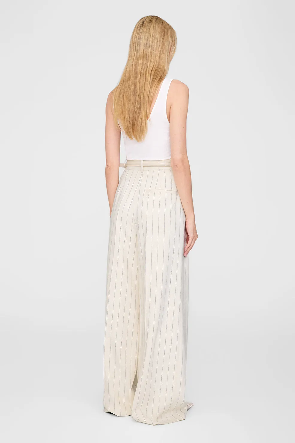 Lou Trouser - Cream And Black Stripe sold by Anine Bing product image thumbnail 2