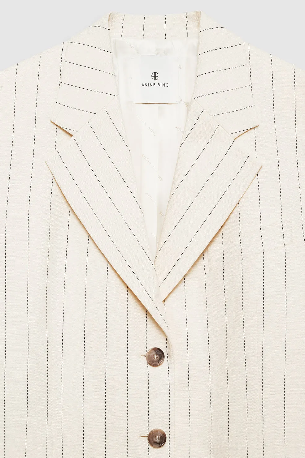 Sara Blazer - Cream And Black Stripe sold by Anine Bing product image thumbnail 4
