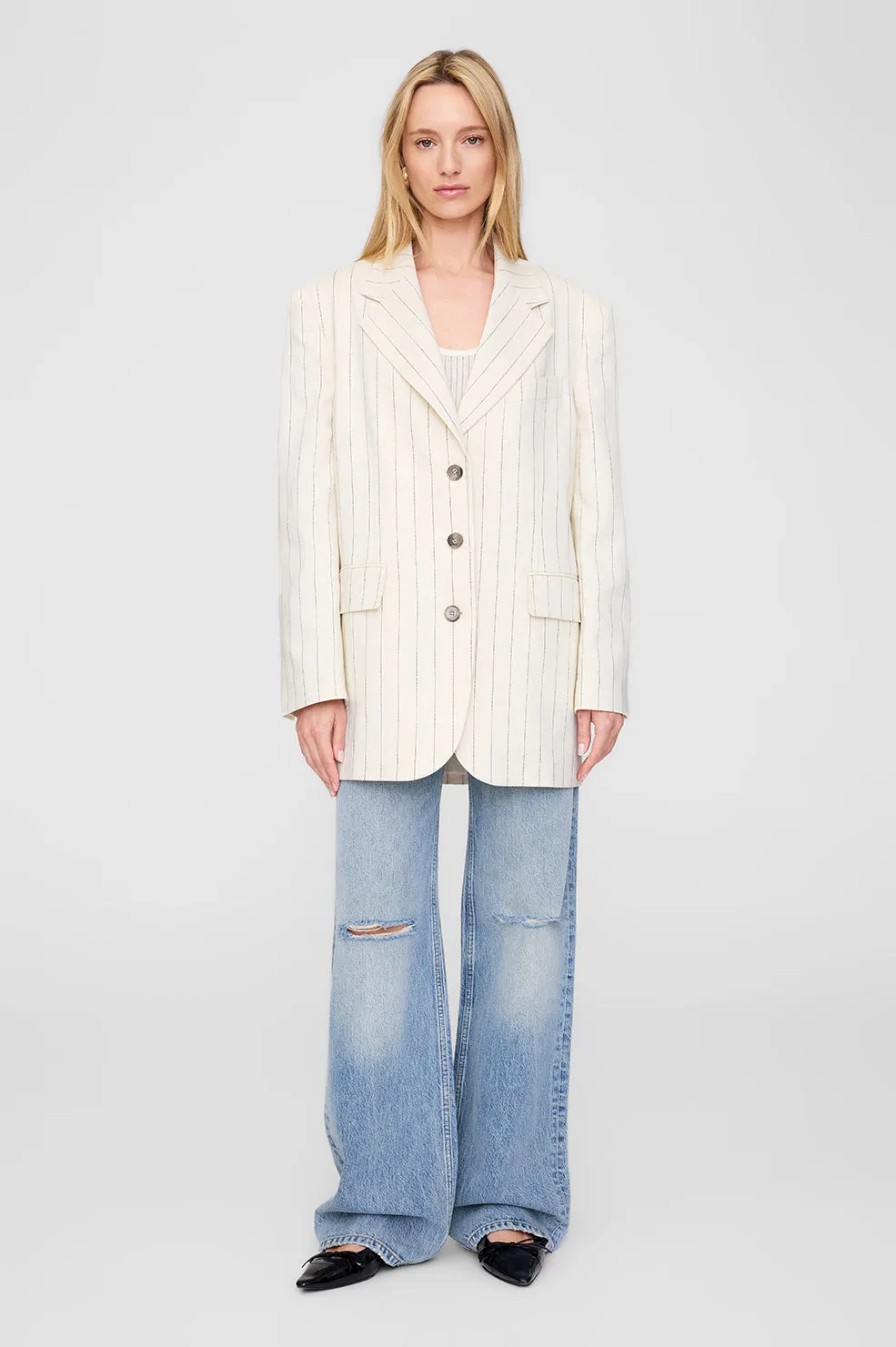 Sara Blazer - Cream And Black Stripe sold by Anine Bing product image thumbnail 5