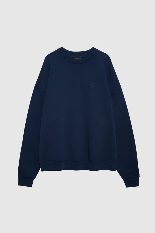 Miles Sweatshirt Framed Monogram - Washed Navy sold by Anine Bing