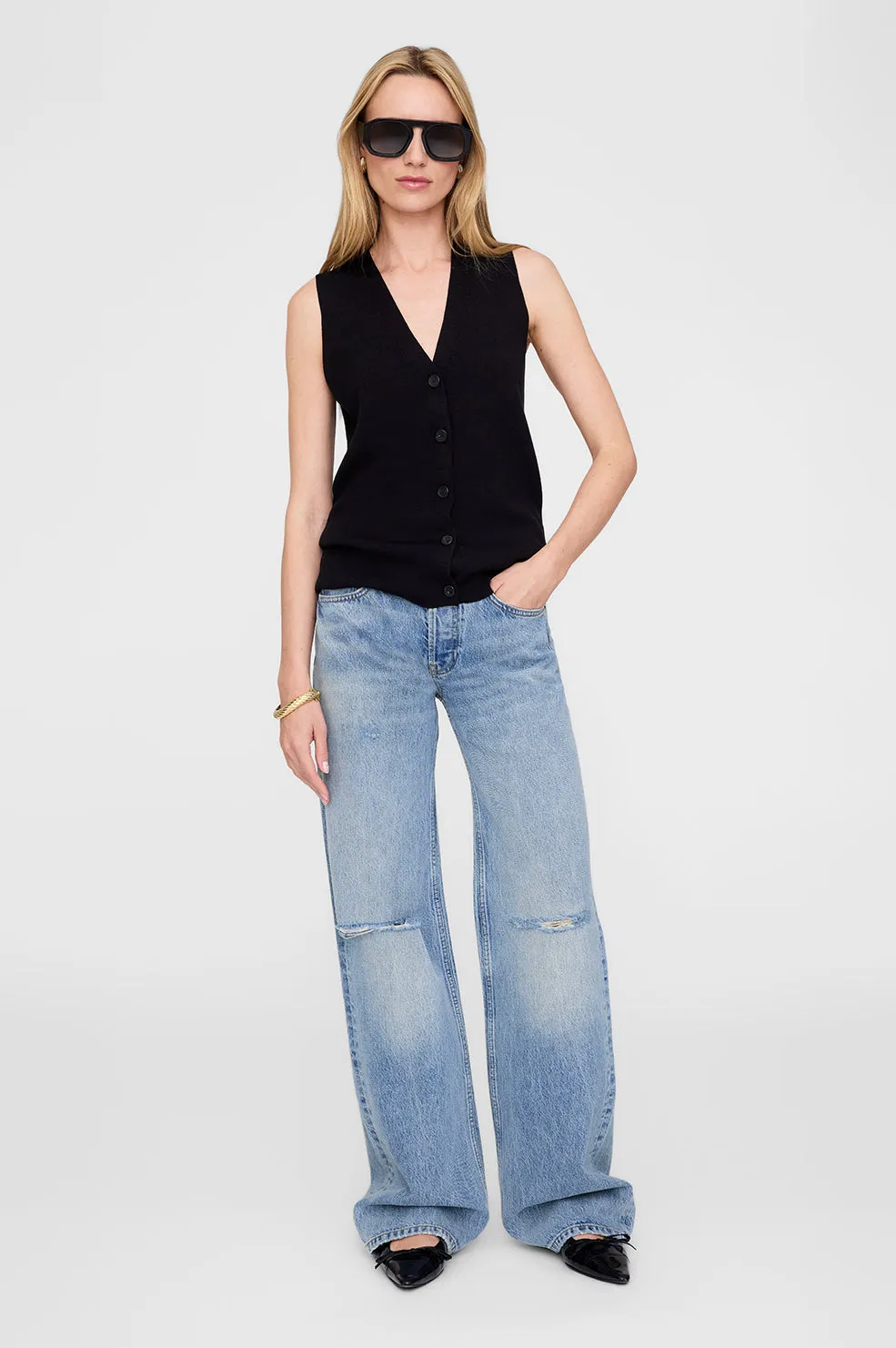 Lawrence Vest - Black sold by Anine Bing