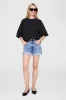 Myers Cropped Tee - Faded Black French Terry sold by Anine Bing