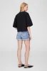 Myers Cropped Tee - Faded Black French Terry sold by Anine Bing