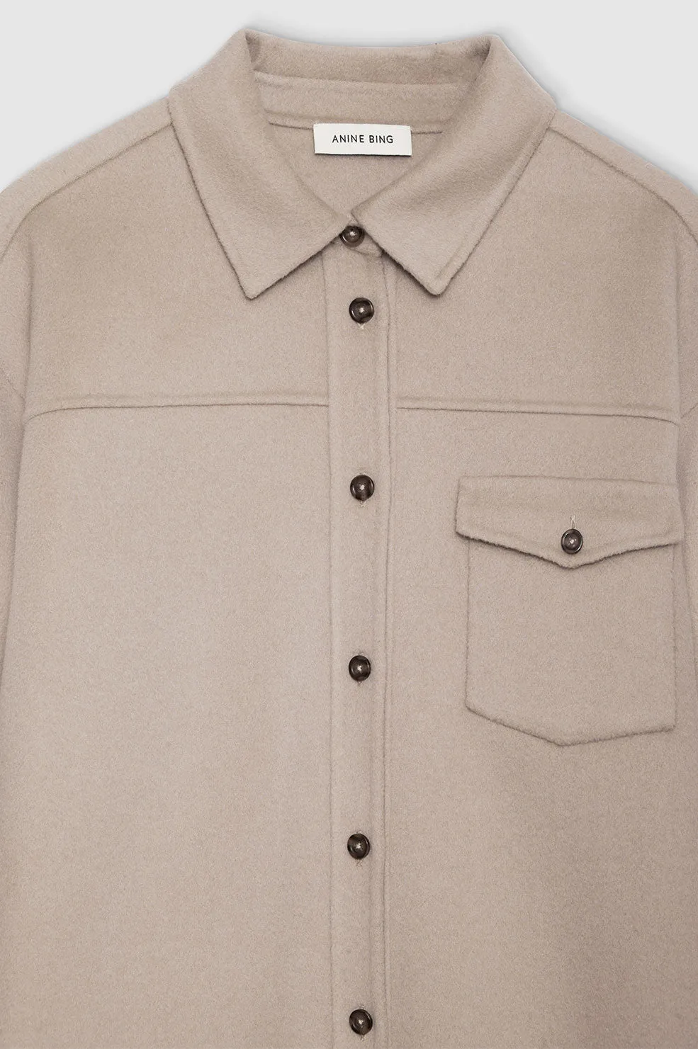 Simon Shirt - Taupe Cashmere Blend sold by Anine Bing product image thumbnail 4