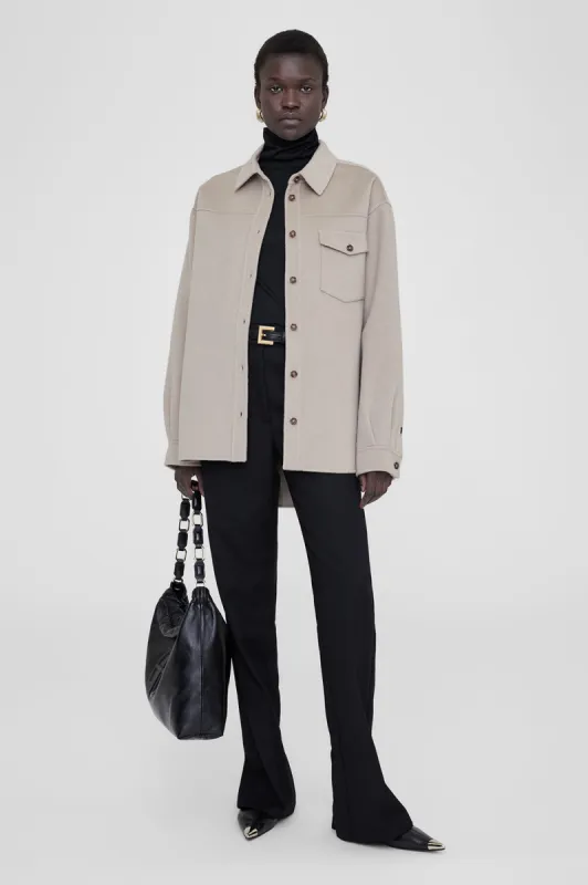 Simon Shirt - Taupe Cashmere Blend sold by Anine Bing