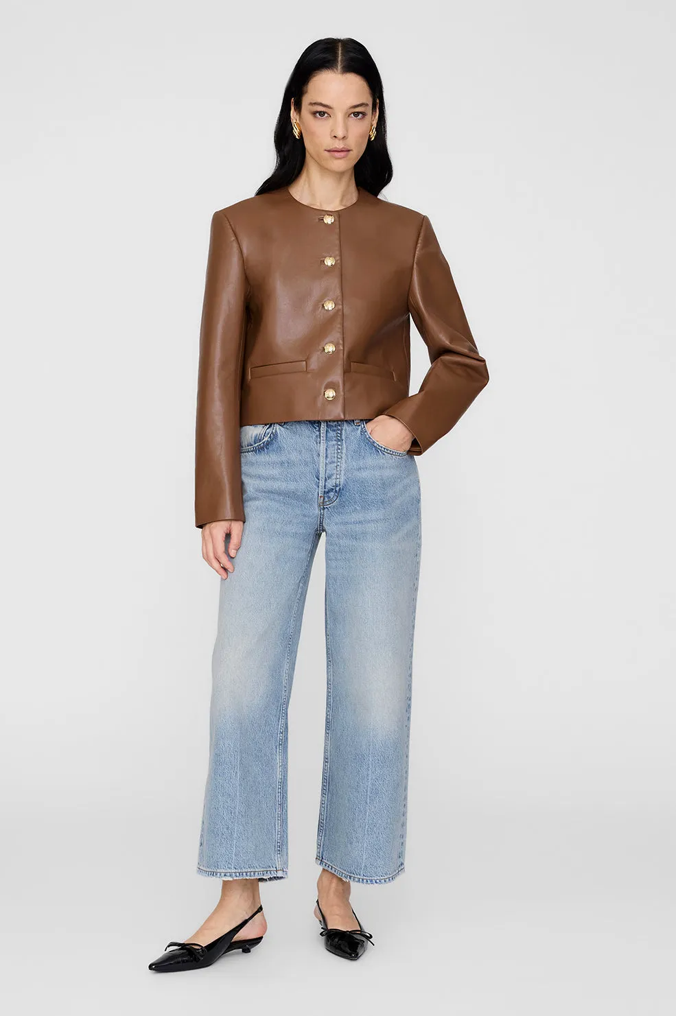 Amber Jacket - Cognac Recycled Leather sold by Anine Bing product image thumbnail 3