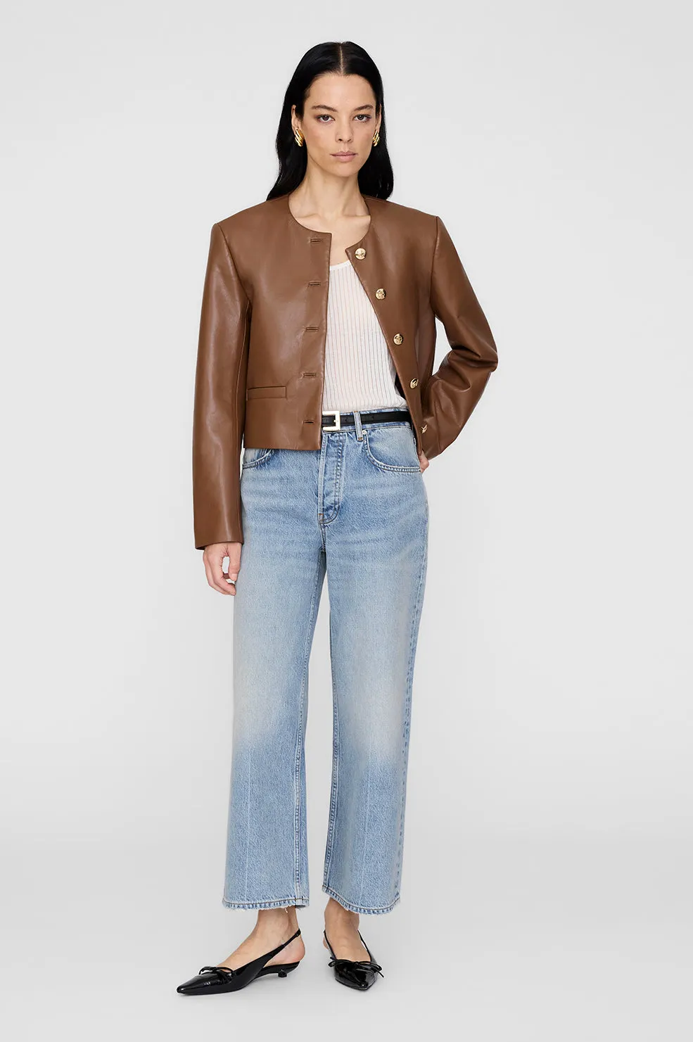 Amber Jacket - Cognac Recycled Leather sold by Anine Bing