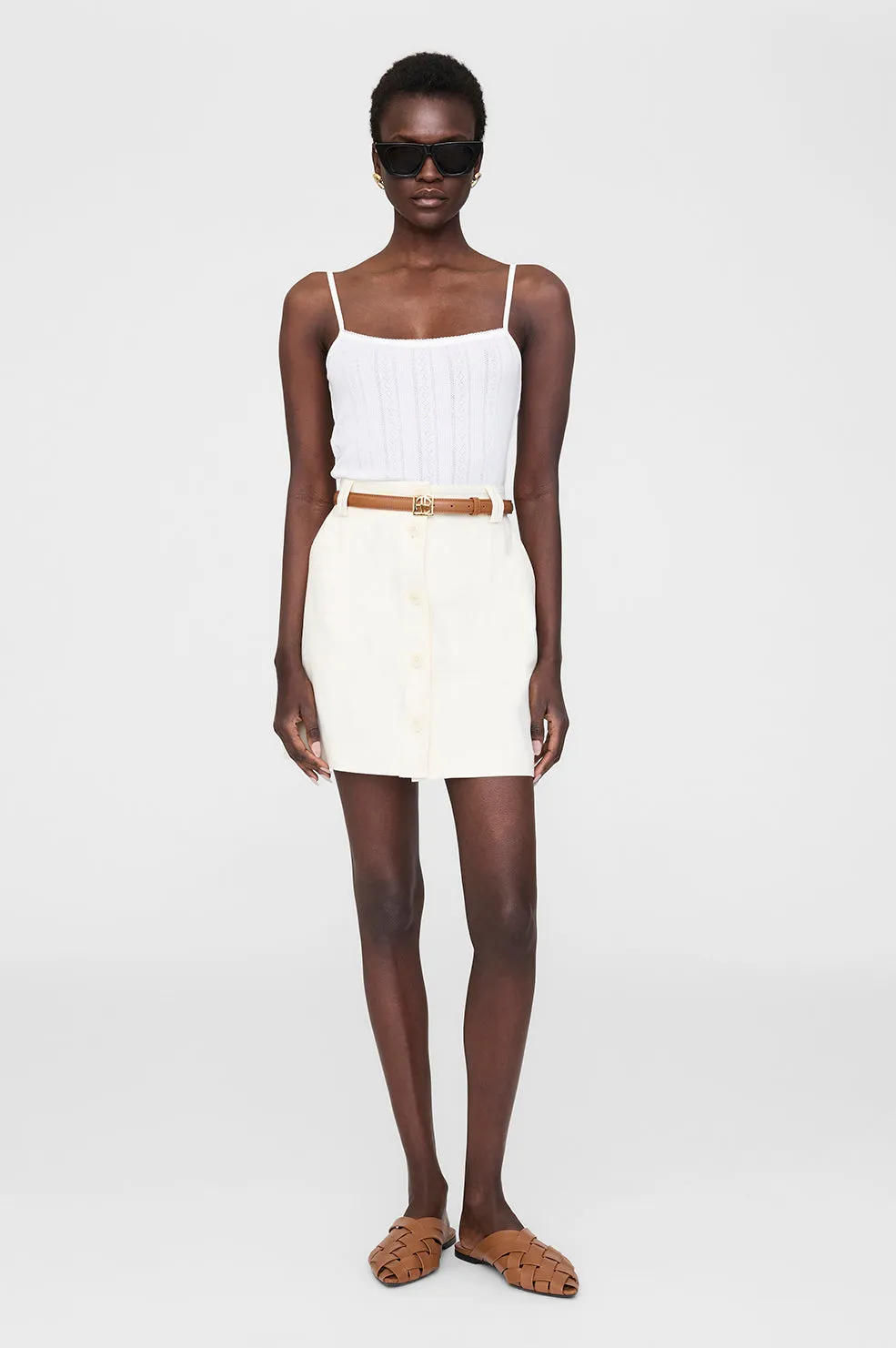 Zaire Mini Skirt - Cream sold by Anine Bing