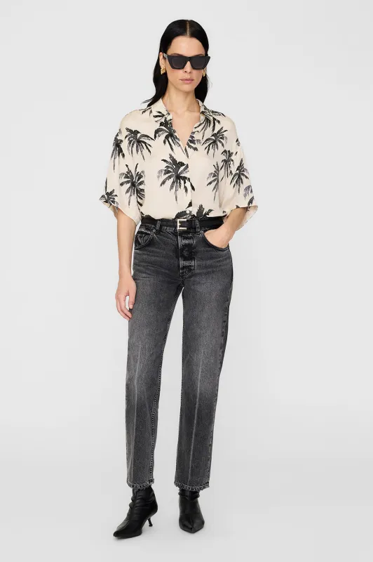 Tristan Shirt - Black Palm sold by Anine Bing