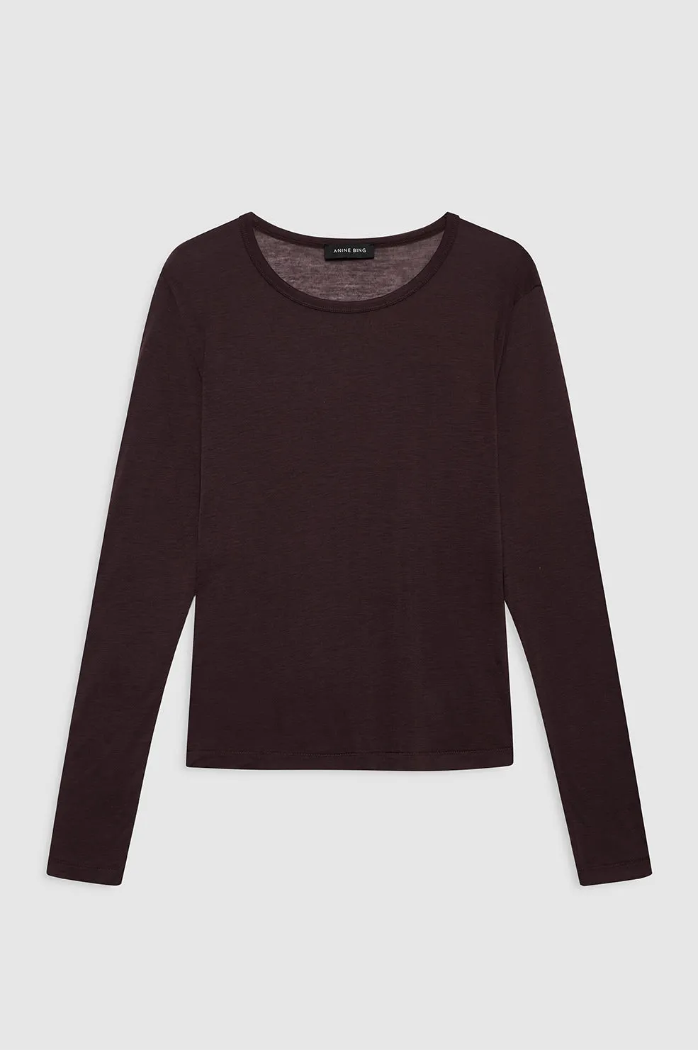 Sylvie Long Sleeve Tee - Dark Brown sold by Anine Bing