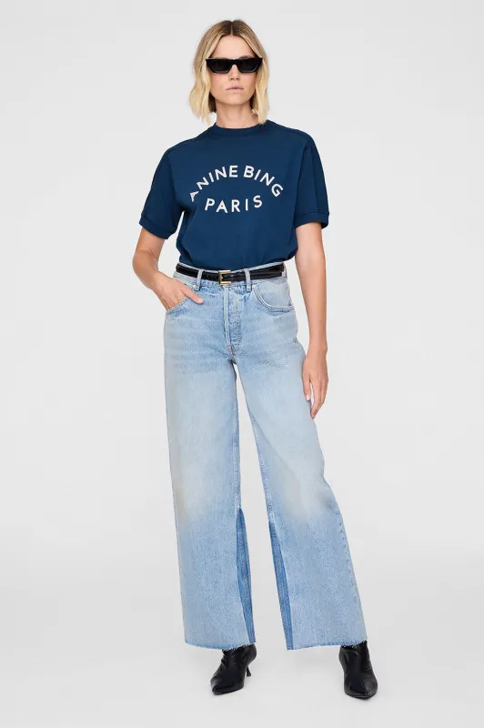 Jaylin Tee Paris - Washed Navy sold by Anine Bing