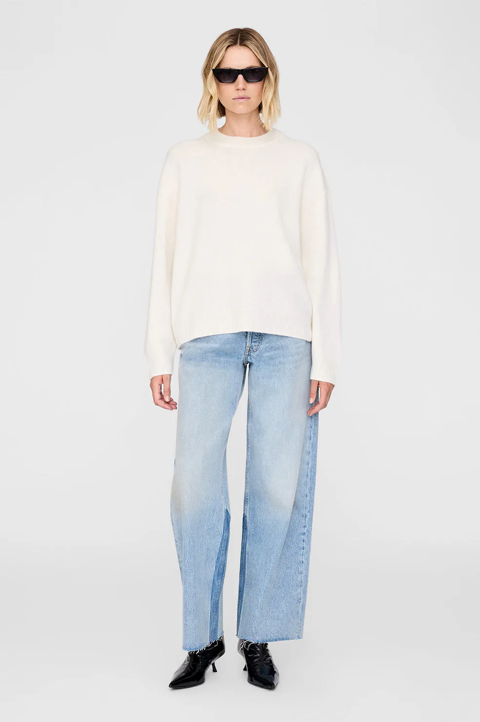 Lee Crew Sweater - Cream sold by Anine Bing