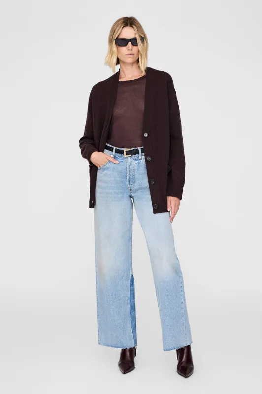 Jackson Cardigan - Deep Brown sold by Anine Bing