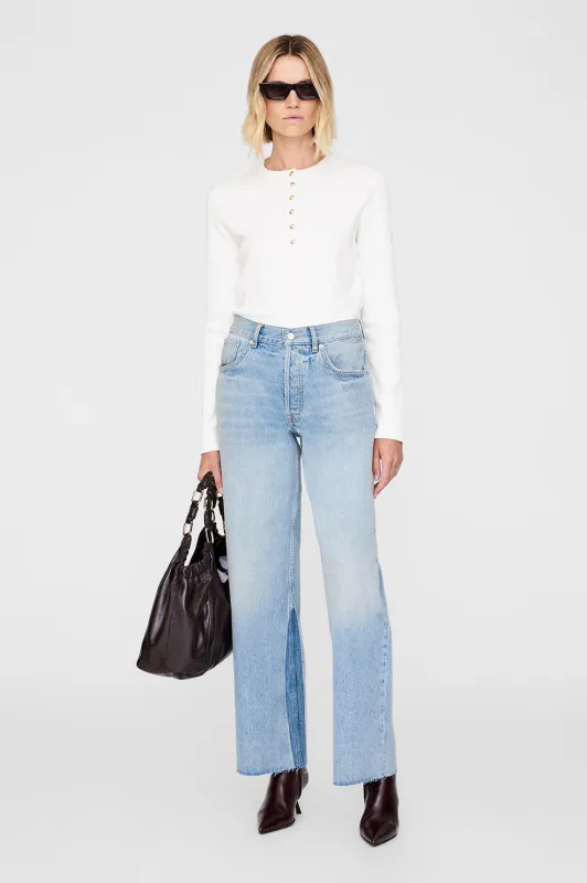 Alessia Long Sleeve Tee - Ivory sold by Anine Bing