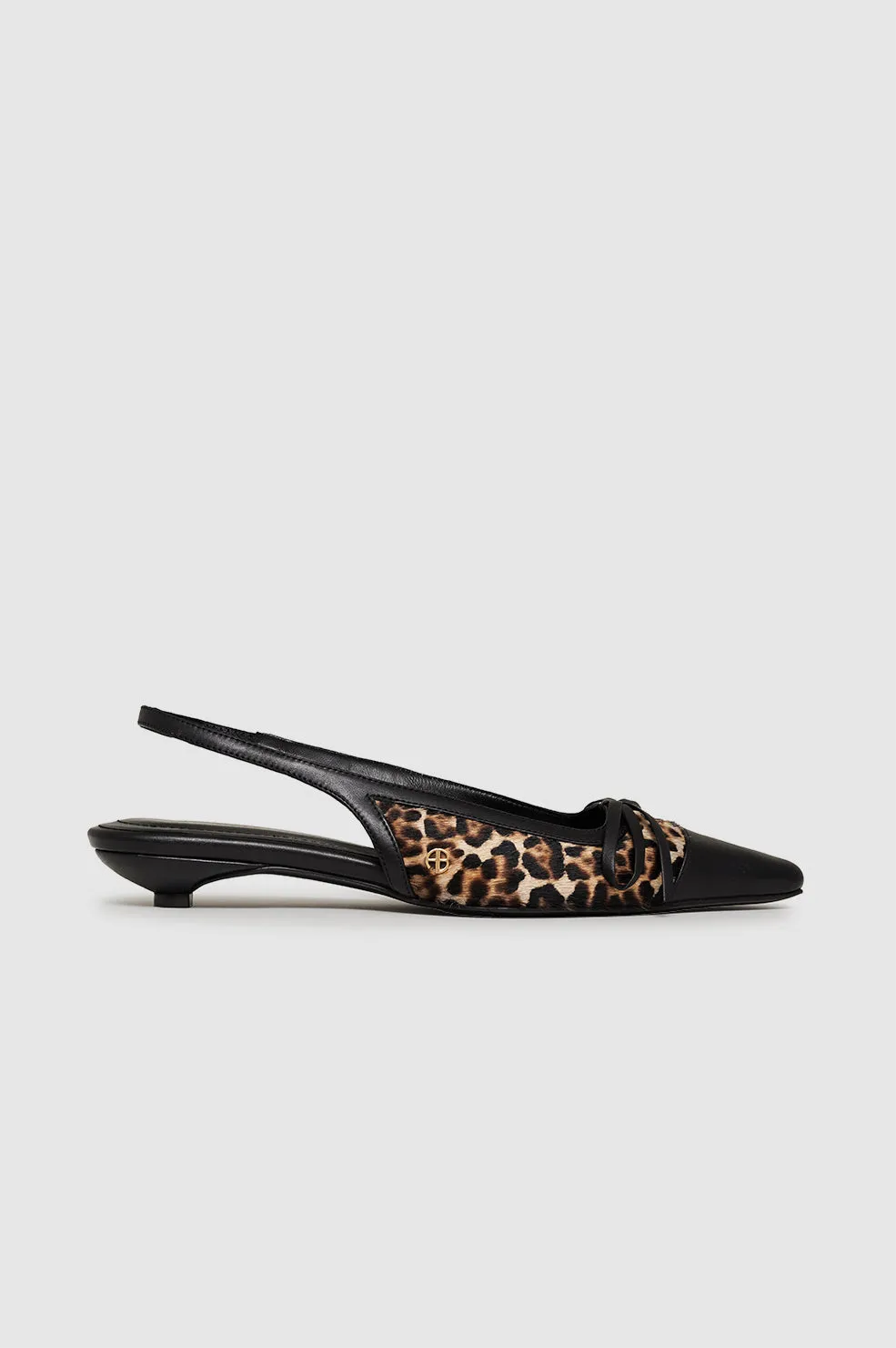 Zoey Slingback Heels - Leopard Calf Hair sold by Anine Bing