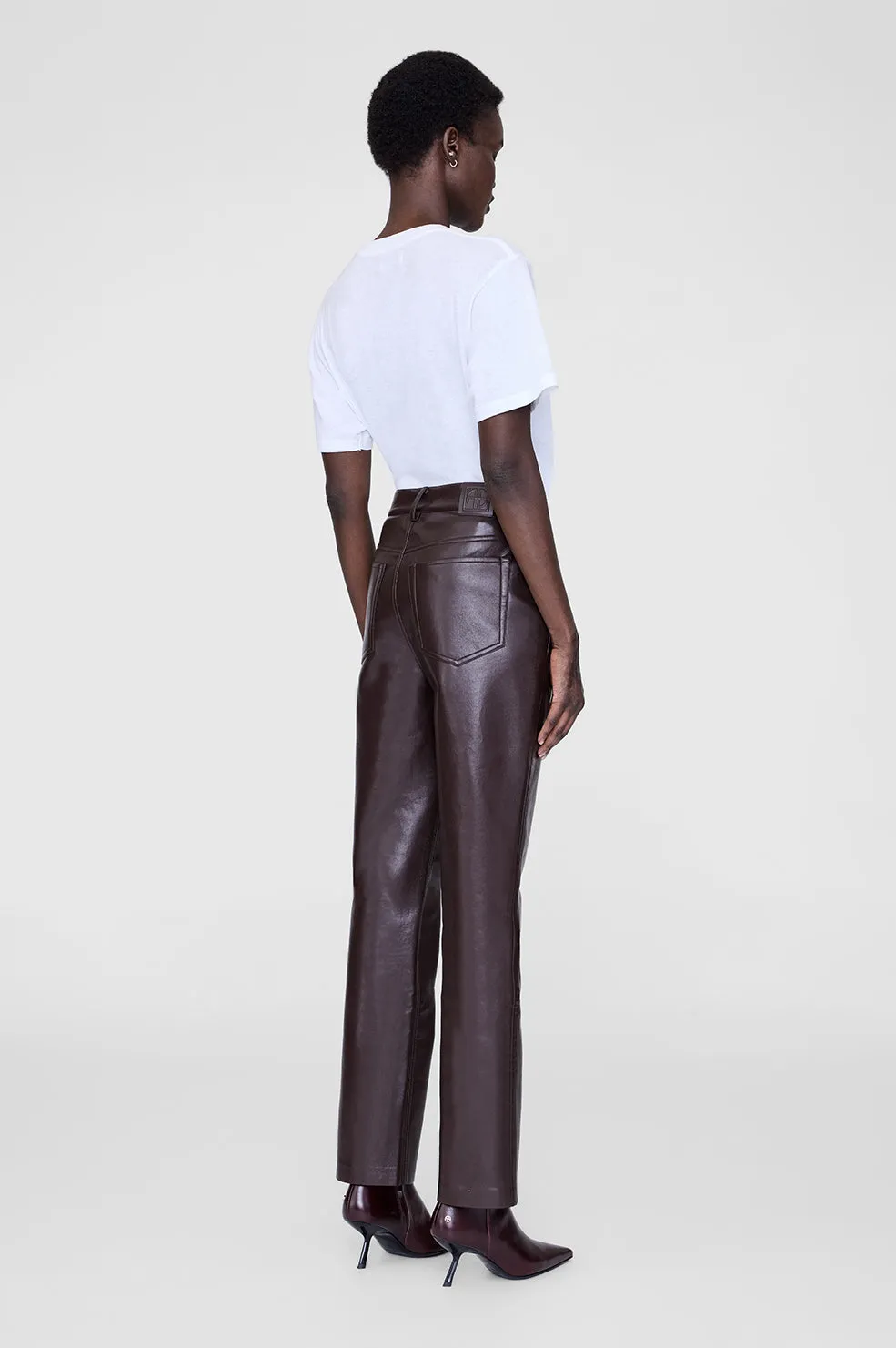 Bruno Pant - Deep Brown Recycled Leather sold by Anine Bing product image thumbnail 4
