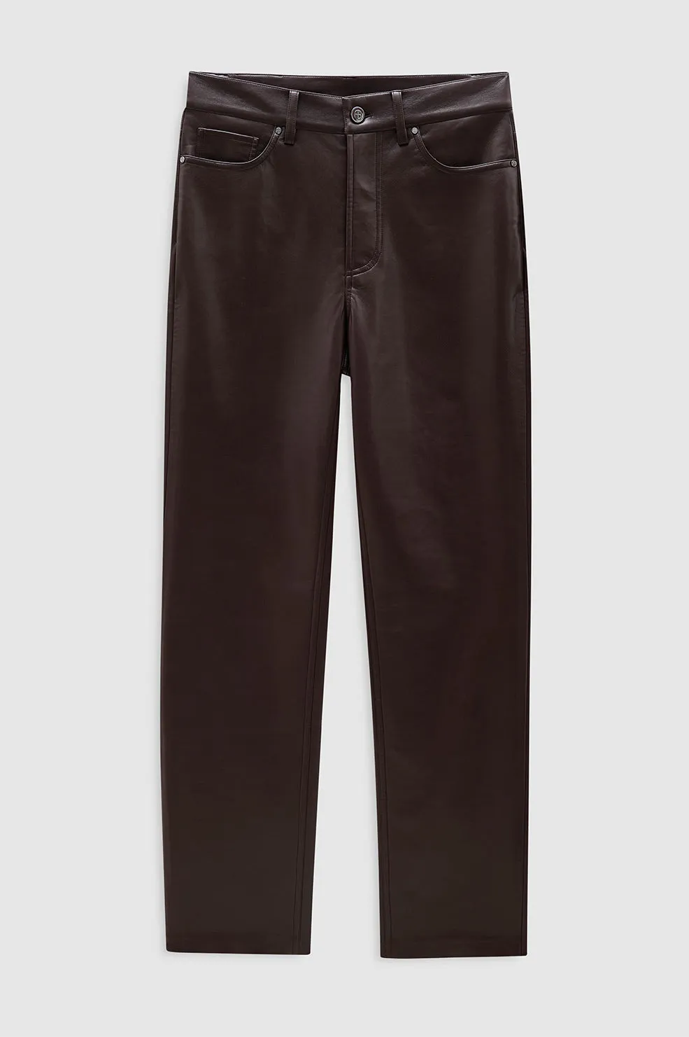 Bruno Pant - Deep Brown Recycled Leather sold by Anine Bing