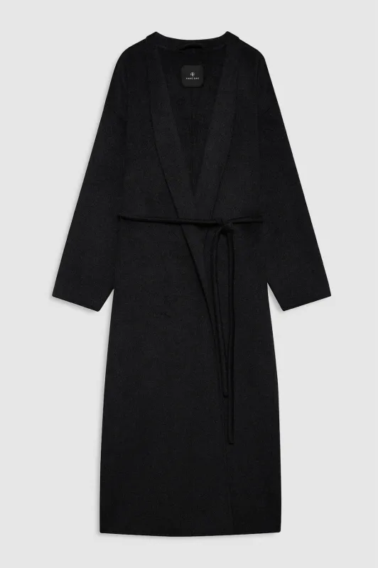 Hunter Coat - Dark Heather Grey Cashmere Blend sold by Anine Bing