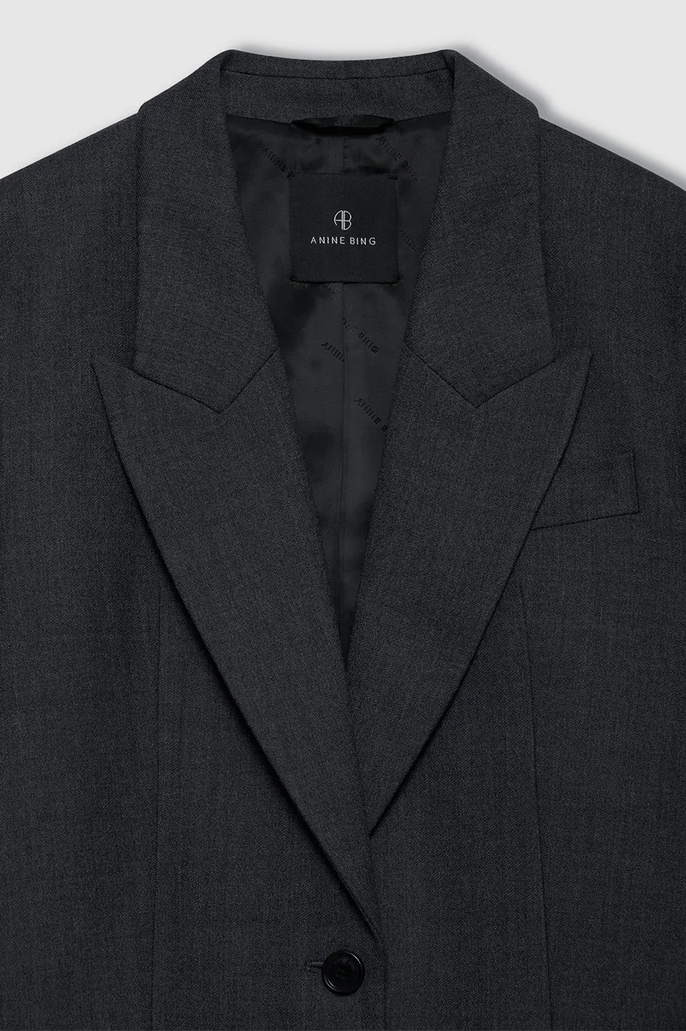 Ross Single-Breasted Blazer - Dark Heather Grey sold by Anine Bing product image thumbnail 2