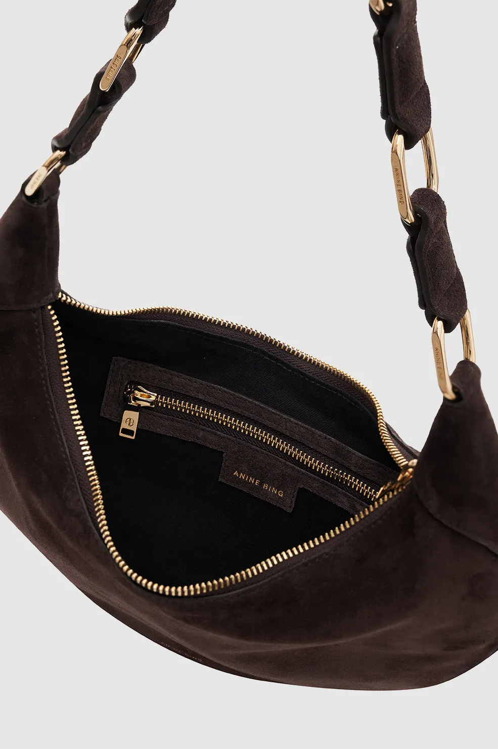 Kate Hobo Bag - Dark Brown Suede sold by Anine Bing product image thumbnail 4