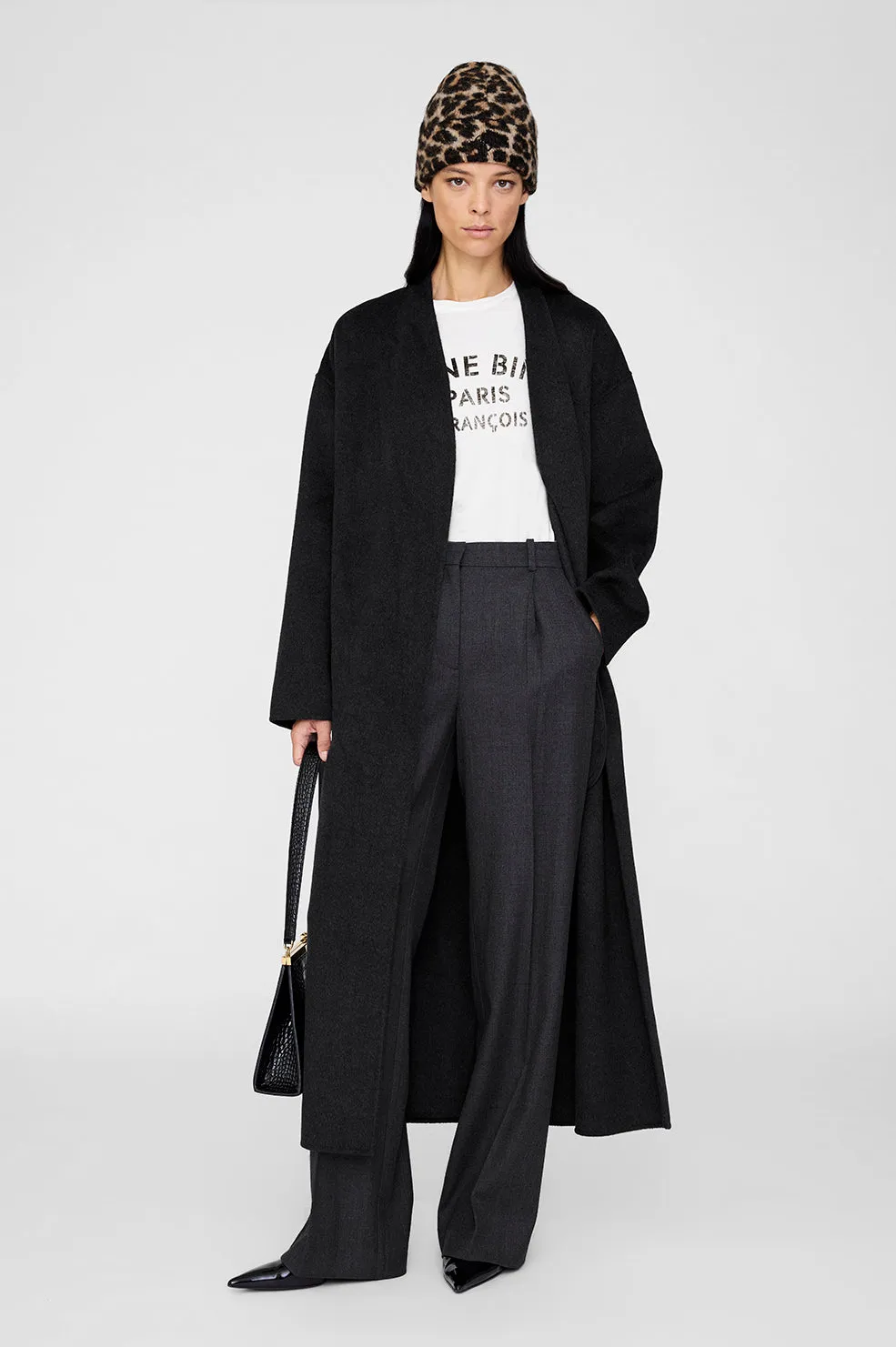 Elia Beanie - Black And Brown Leopard sold by Anine Bing product image thumbnail 2