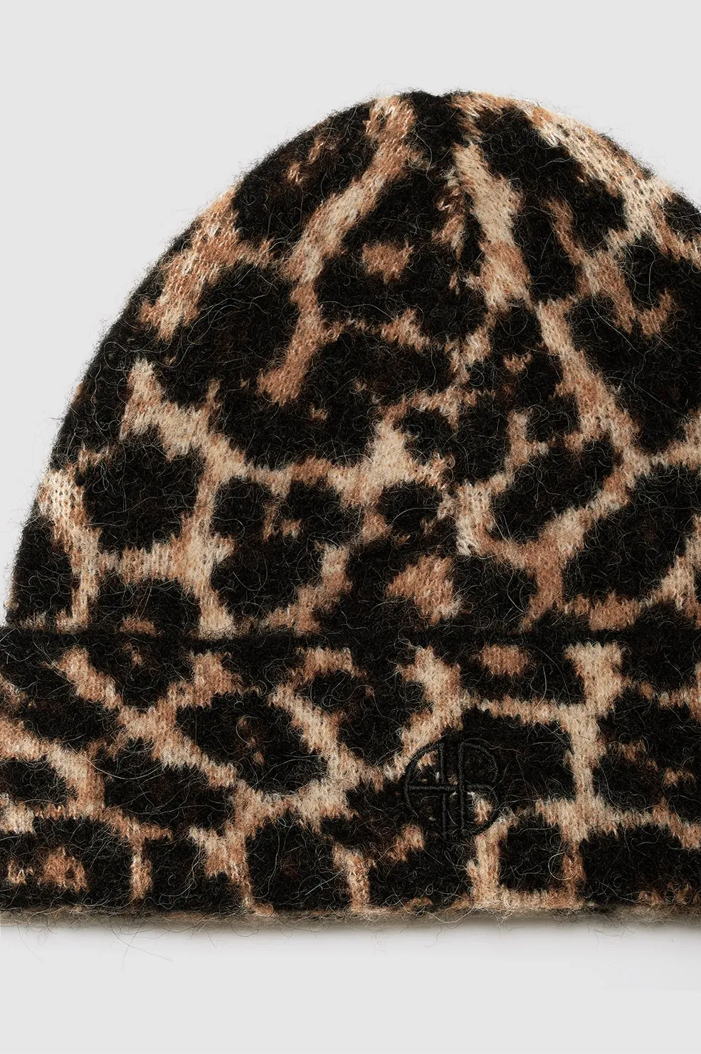 Elia Beanie - Black And Brown Leopard sold by Anine Bing product image thumbnail 3