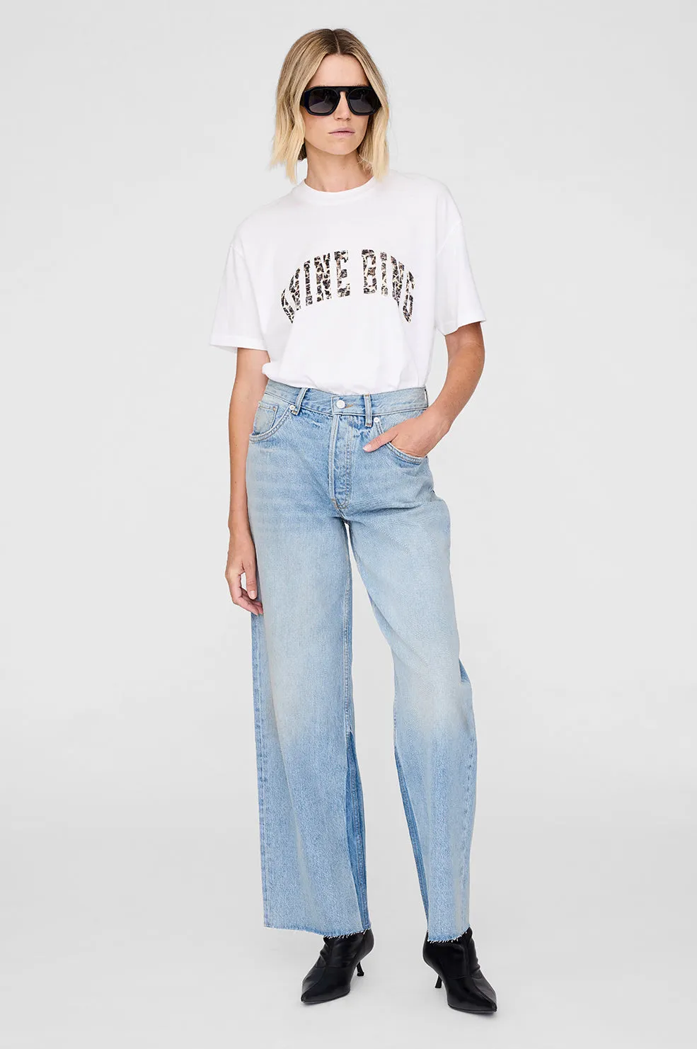 Walker Tee Anine Bing Leopard - Ivory sold by Anine Bing