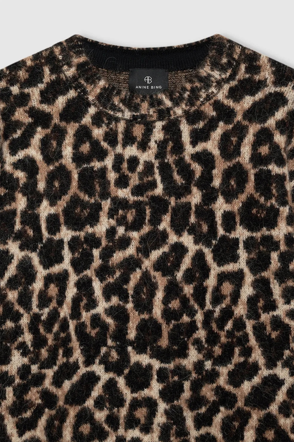 Sydney Crew Sweater - Black And Brown Leopard sold by Anine Bing product image thumbnail 4