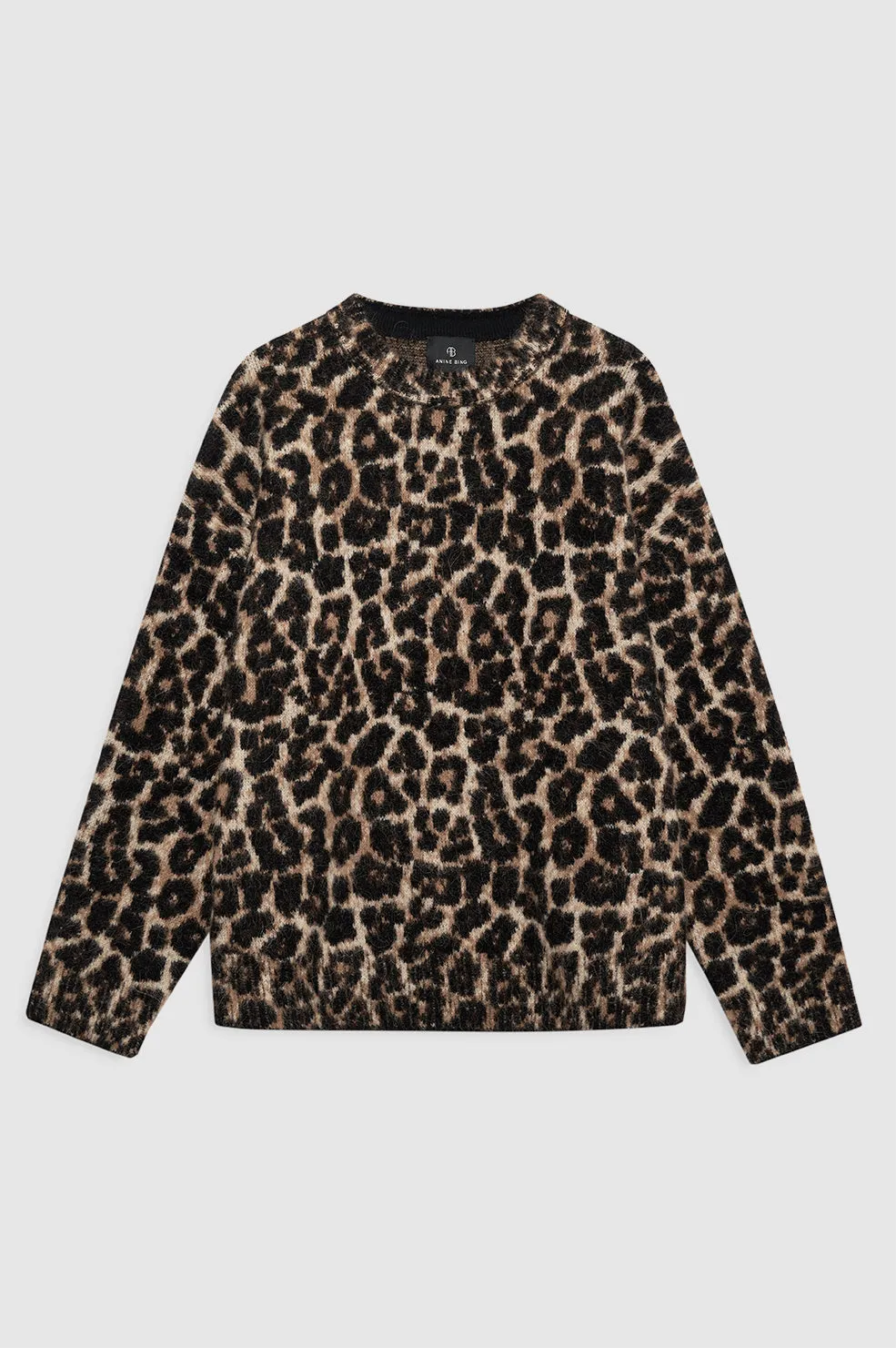 Sydney Crew Sweater - Black And Brown Leopard sold by Anine Bing product image thumbnail 3