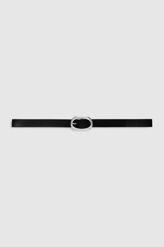 Small Signature Link Belt - Black With Silver sold by Anine Bing