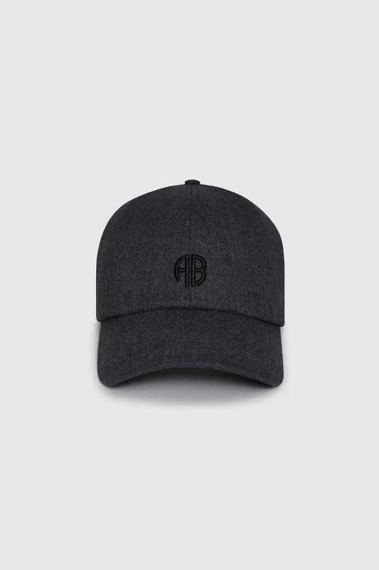 Jeremy Baseball Cap Ab - Dark Heather Grey Wool made by Anine Bing