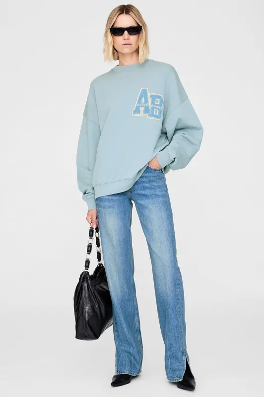 Miles Oversized Sweatshirt Letterman - Pastel Blue sold by Anine Bing