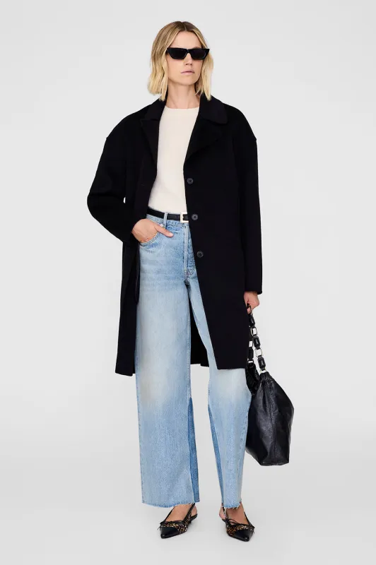 Portia Coat - Black Cashmere Blend sold by Anine Bing