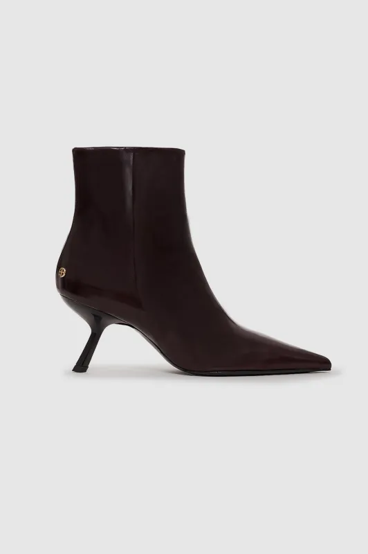 Hilda High Heel Boots - Burgundy sold by Anine Bing