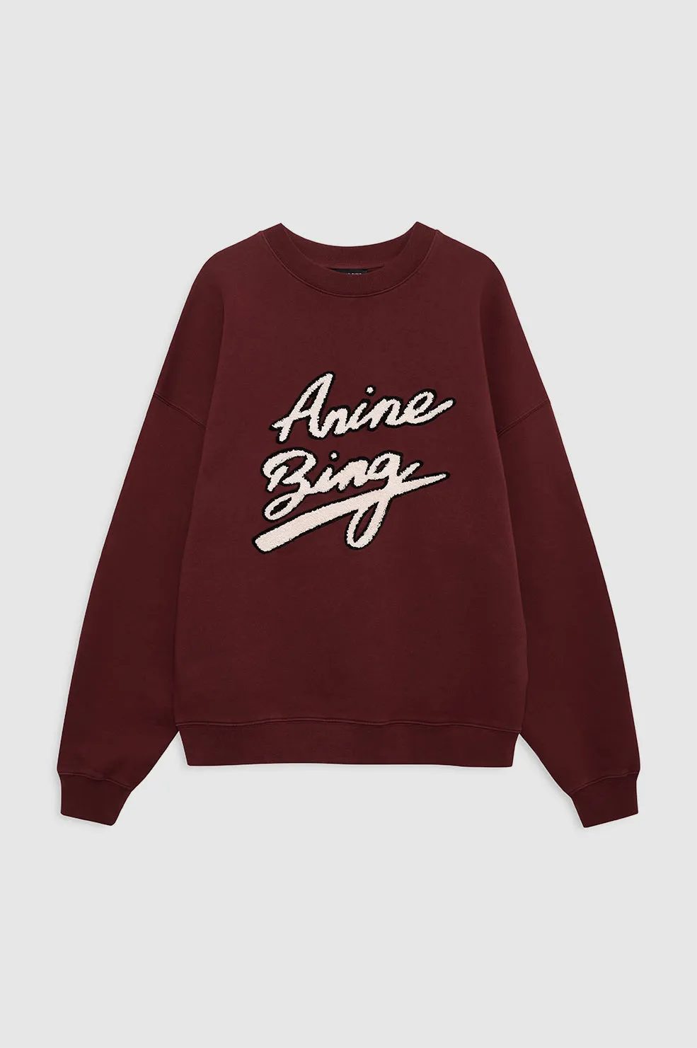 Miles Sweatshirt Chenille Signature - Cabernet sold by Anine Bing