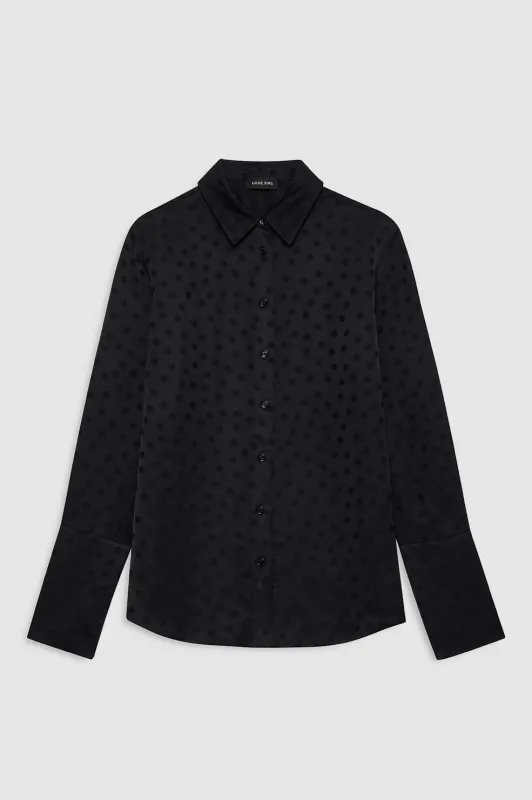 Amanda Shirt - Black Dot Jacquard sold by Anine Bing