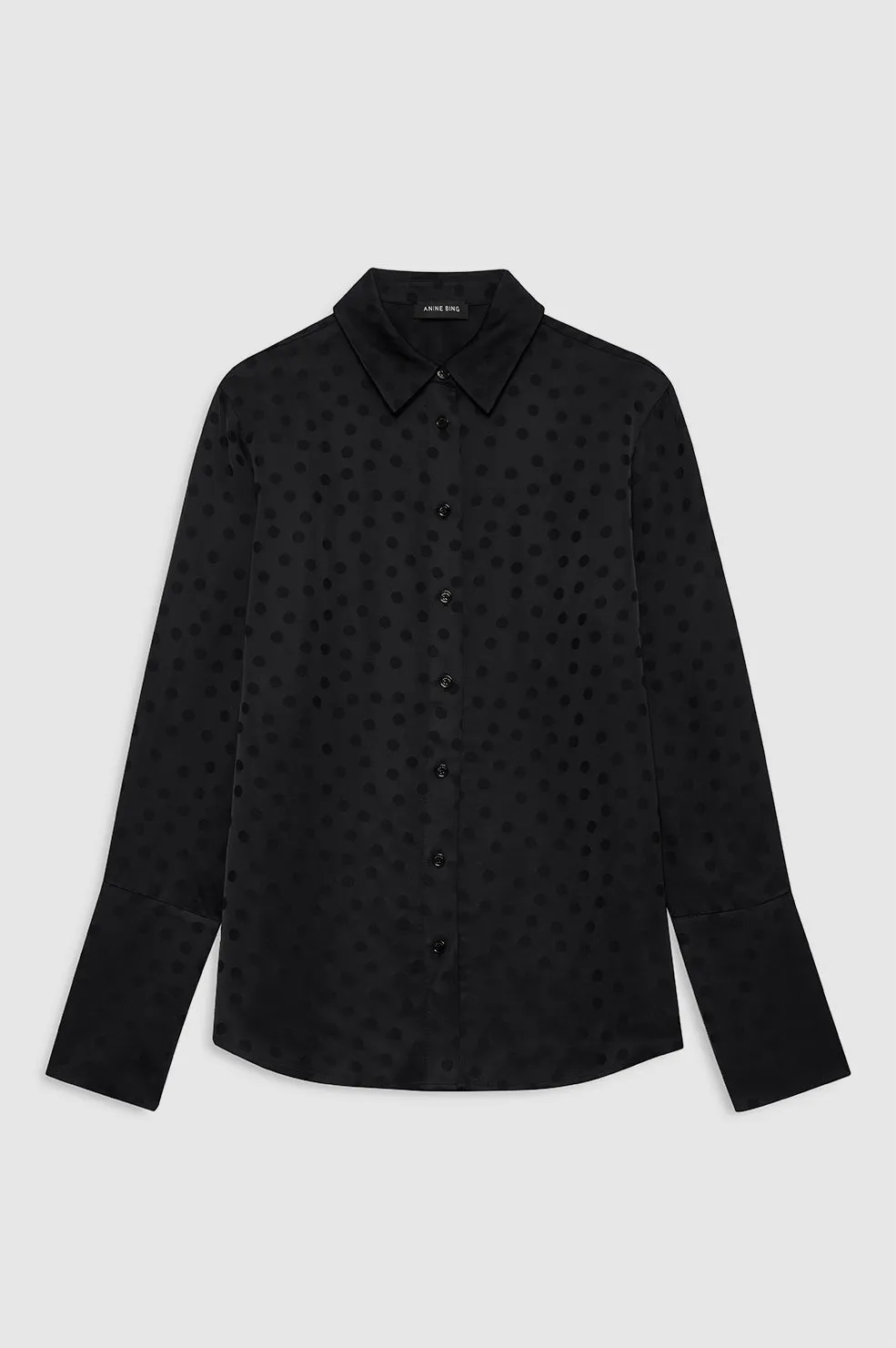 Amanda Shirt - Black Dot Jacquard sold by Anine Bing