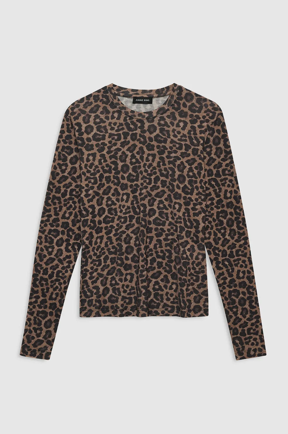 Sylvie Long Sleeve Tee - Black And Brown Leopard sold by Anine Bing product image thumbnail 3