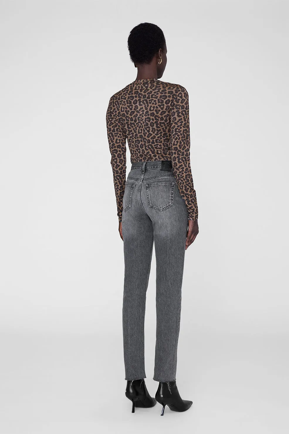 Sylvie Long Sleeve Tee - Black And Brown Leopard sold by Anine Bing product image thumbnail 2