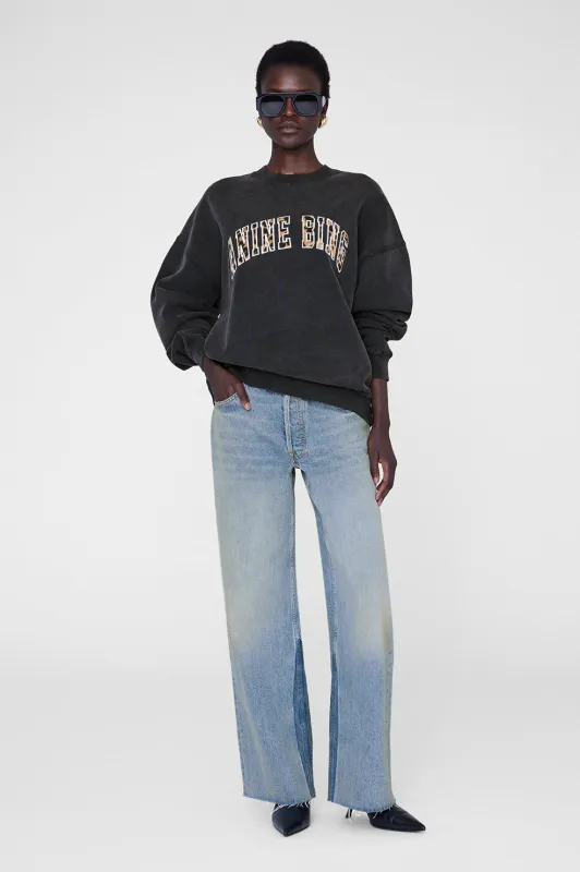 Miles Sweatshirt Anine Bing Leopard - Washed Black sold by Anine Bing