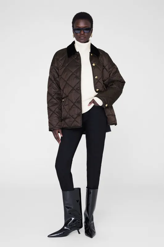 Luca Padded Jacket - Deep Brown sold by Anine Bing