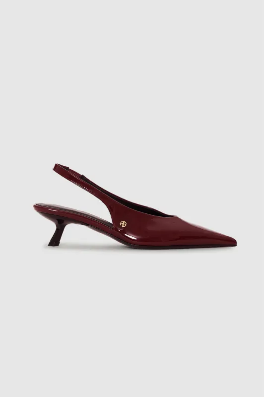 Hilda Slingback Pumps - Burgundy sold by Anine Bing