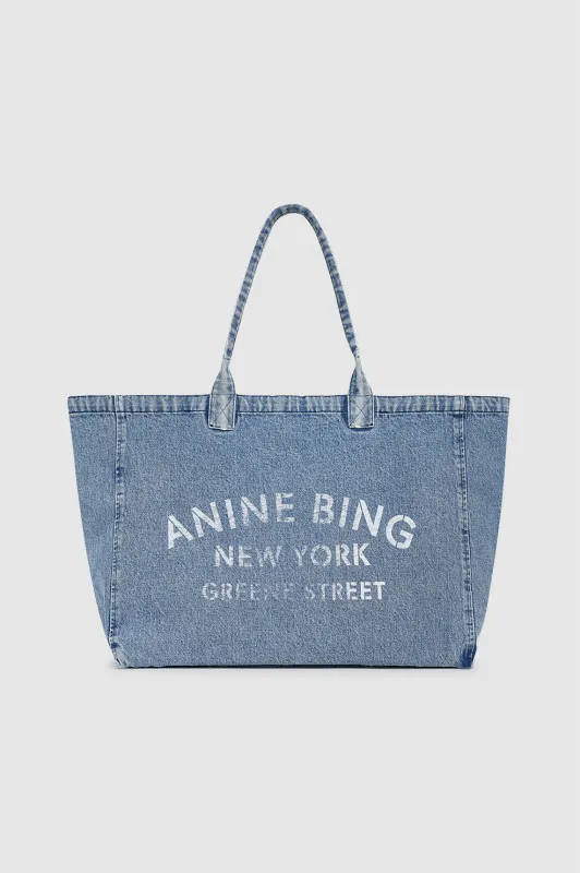 Leo Denim Tote - Shadow Blue sold by Anine Bing