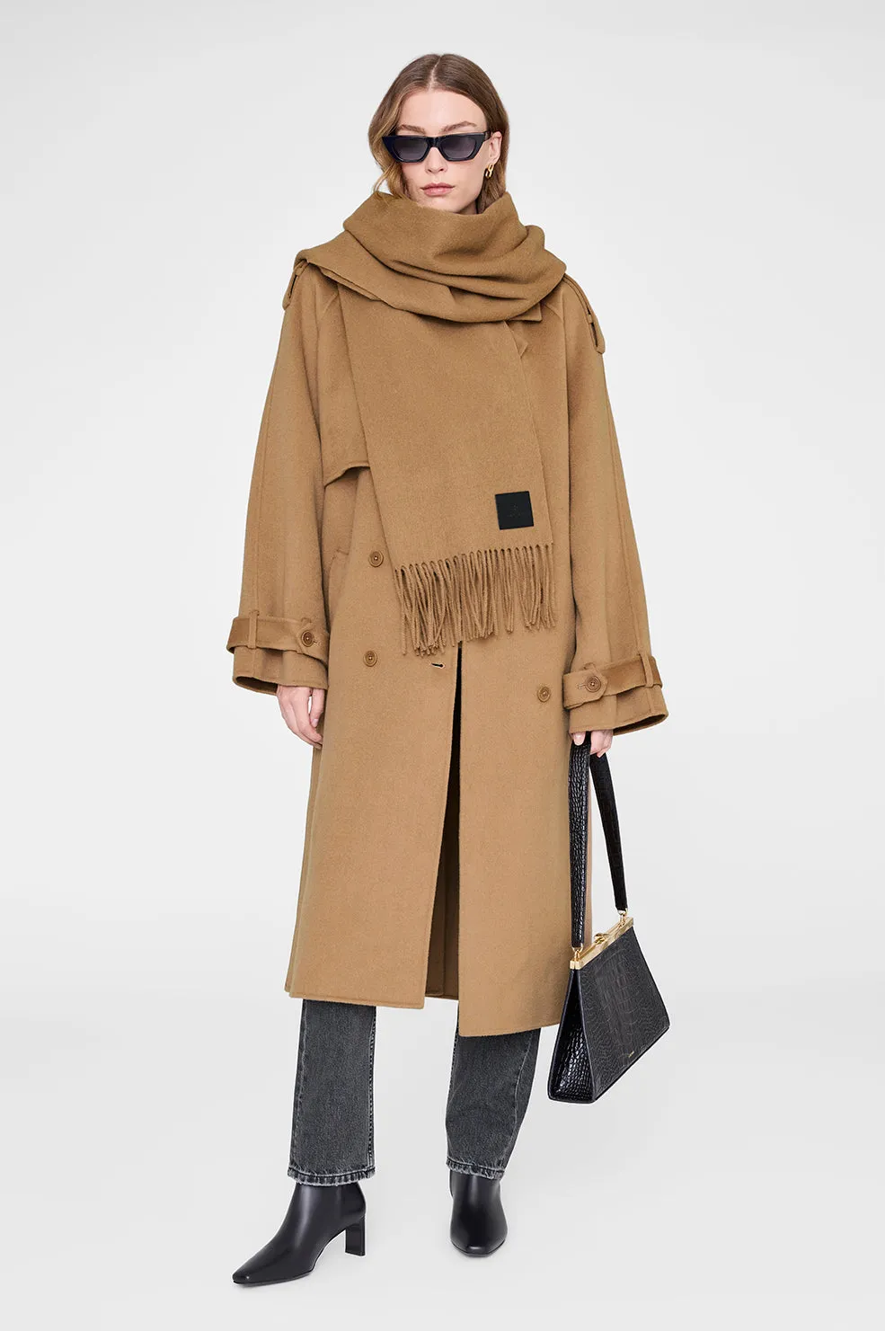 Augustina Scarf - Camel Wool sold by Anine Bing product image thumbnail 2