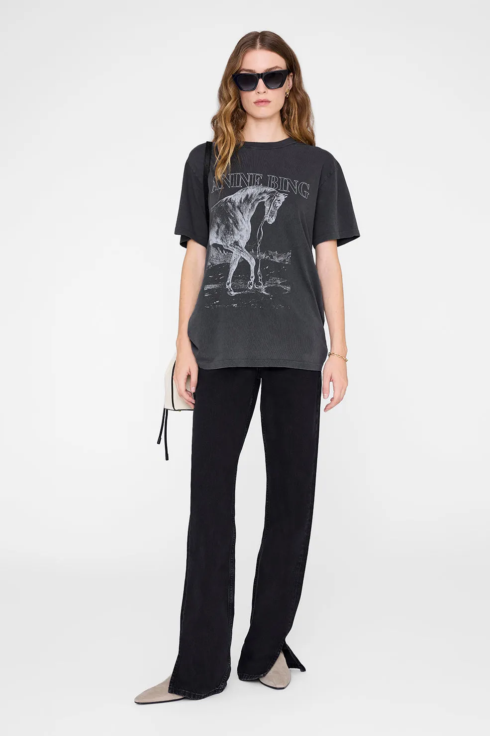 Lili Tee Horse - Washed Black sold by Anine Bing product image thumbnail 2