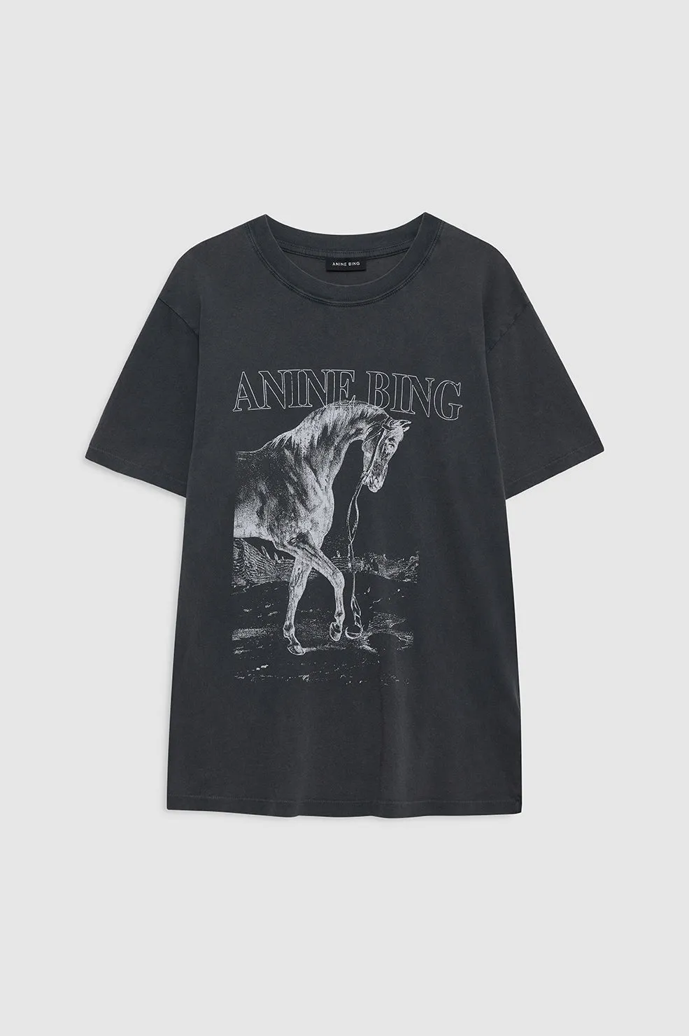 Lili Tee Horse - Washed Black sold by Anine Bing
