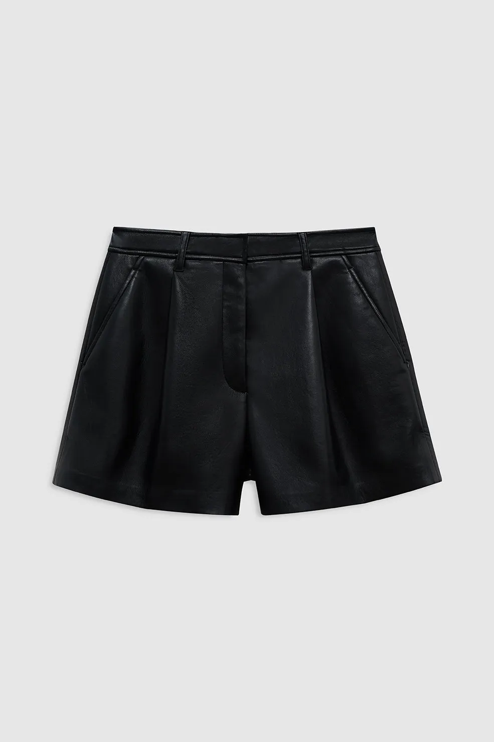 Trent Short - Black Recycled Leather sold by Anine Bing