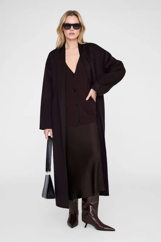 Bar Silk Skirt - Deep Brown sold by Anine Bing