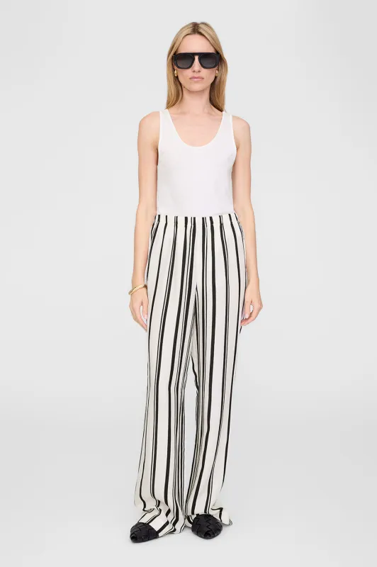 Elain Pant - Ivory And Black Monogram Stripe sold by Anine Bing