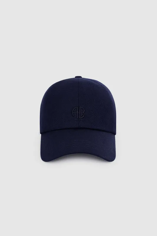 Jeremy Baseball Cap - Navy Wool sold by Anine Bing
